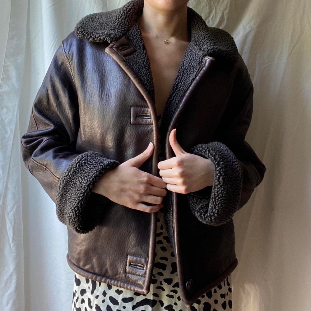 GENUINE LEATHER VINTAGE BOMBER - Picture 1 of 5